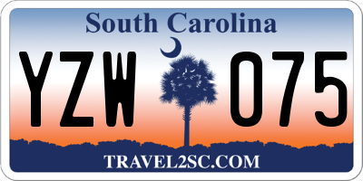 SC license plate YZW075