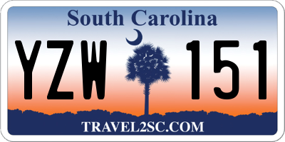 SC license plate YZW151