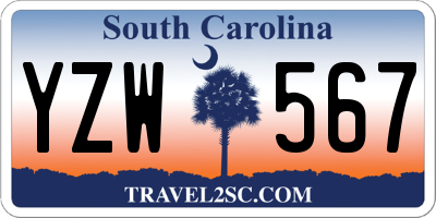 SC license plate YZW567