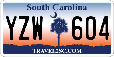 SC license plate YZW604