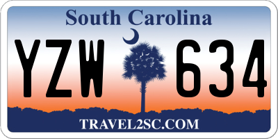 SC license plate YZW634
