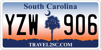 SC license plate YZW906