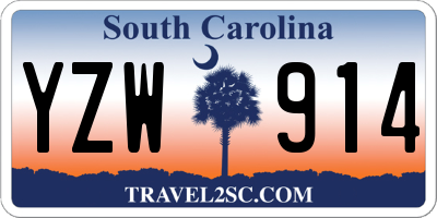 SC license plate YZW914