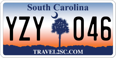 SC license plate YZY046
