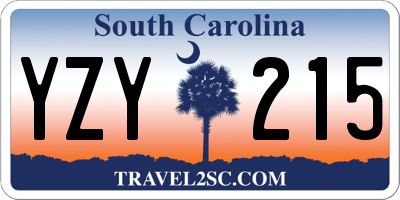SC license plate YZY215