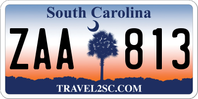 SC license plate ZAA813