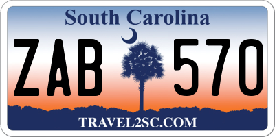 SC license plate ZAB570