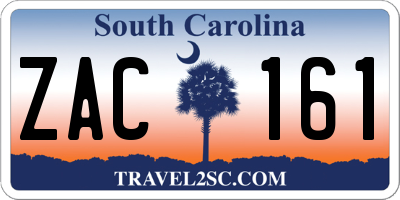 SC license plate ZAC161