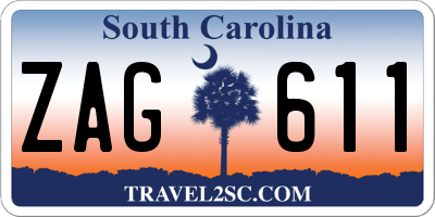 SC license plate ZAG611