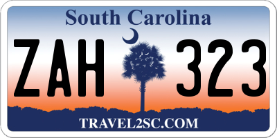 SC license plate ZAH323