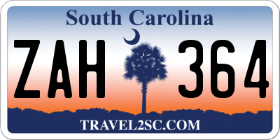 SC license plate ZAH364