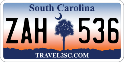 SC license plate ZAH536
