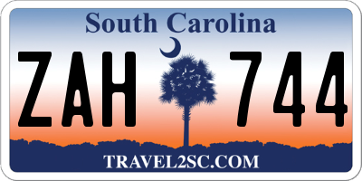 SC license plate ZAH744