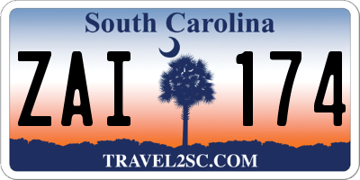 SC license plate ZAI174