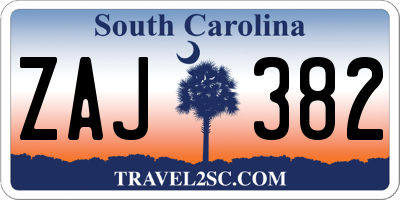 SC license plate ZAJ382