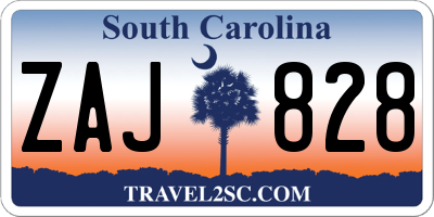 SC license plate ZAJ828
