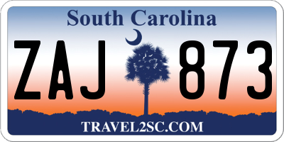 SC license plate ZAJ873
