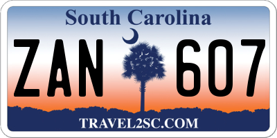 SC license plate ZAN607