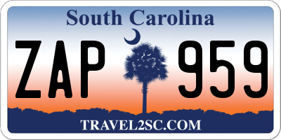 SC license plate ZAP959