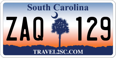 SC license plate ZAQ129