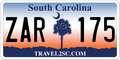 SC license plate ZAR175