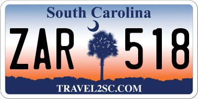 SC license plate ZAR518
