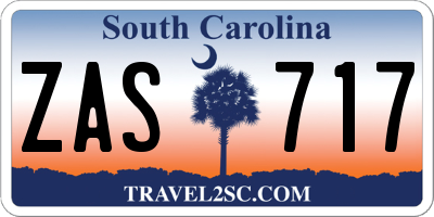 SC license plate ZAS717