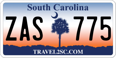 SC license plate ZAS775