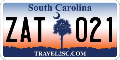 SC license plate ZAT021