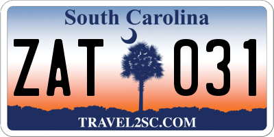 SC license plate ZAT031