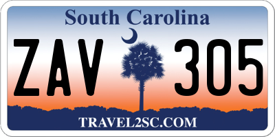 SC license plate ZAV305