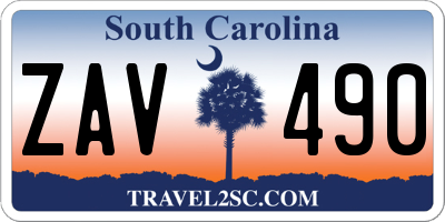 SC license plate ZAV490
