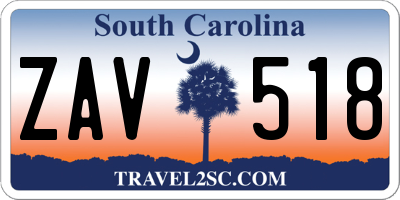 SC license plate ZAV518