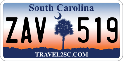 SC license plate ZAV519