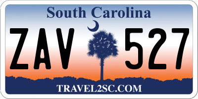 SC license plate ZAV527