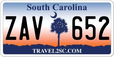 SC license plate ZAV652