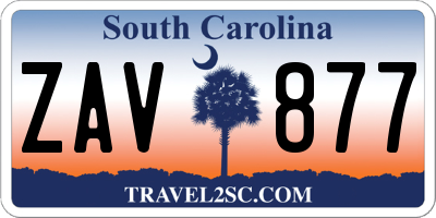 SC license plate ZAV877