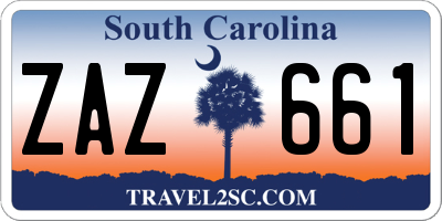 SC license plate ZAZ661