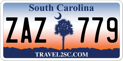 SC license plate ZAZ779