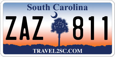SC license plate ZAZ811