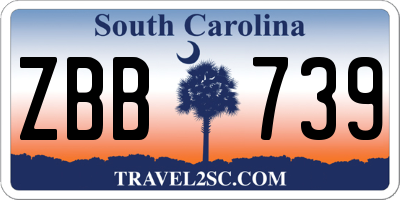 SC license plate ZBB739