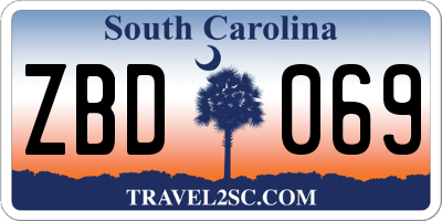 SC license plate ZBD069