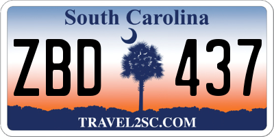 SC license plate ZBD437