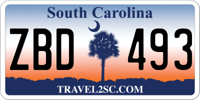 SC license plate ZBD493