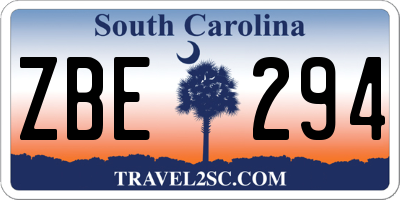SC license plate ZBE294