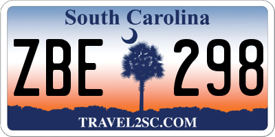 SC license plate ZBE298