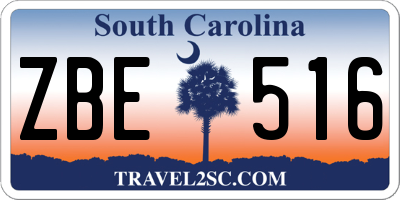 SC license plate ZBE516