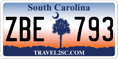 SC license plate ZBE793
