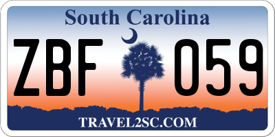 SC license plate ZBF059