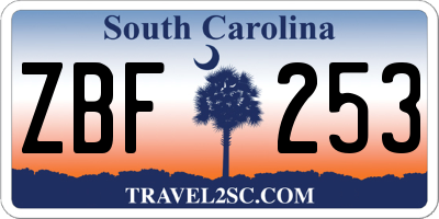 SC license plate ZBF253